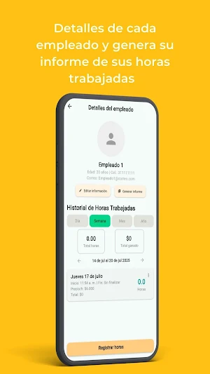 Horas Trabajadas Screenshot 3