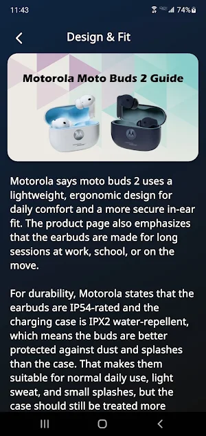 Motorola Moto Buds 2 Guide Screenshot 3