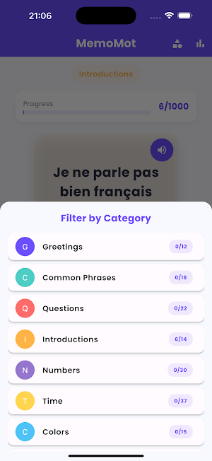 MémoMot - Apprendre Facilement screenshot 1