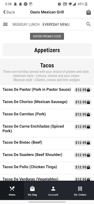 Oasis Mexican Grill Screenshot 1