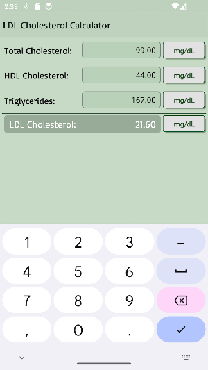 LDL Cholesterol Calculator Screenshot 0