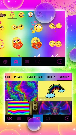 Rainbow Bubbles Keyboard Background Screenshot 3