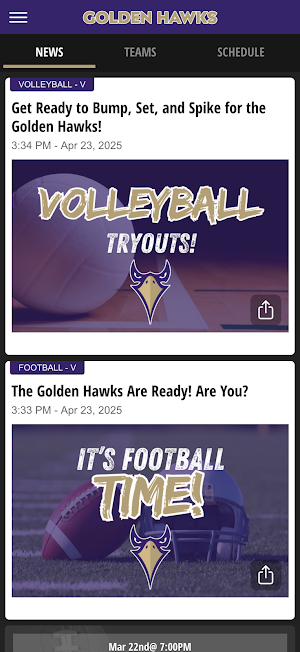 Holly Springs Golden Hawks Screenshot 1