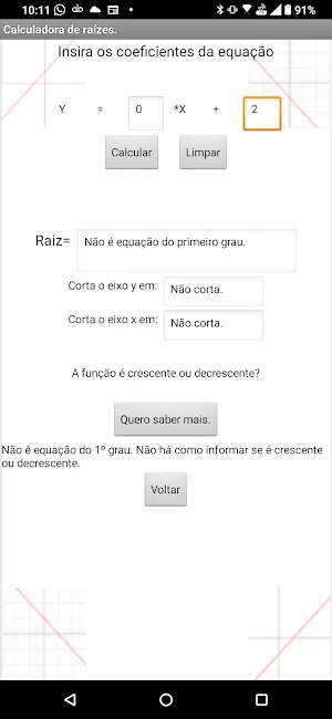 Equação do primeiro grau Screenshot 1