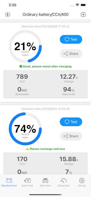 Konnwei Battery Tester Screenshot 0