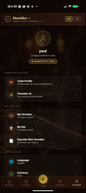 Humidor AI: Cigar Pairing & ID Screenshot 1
