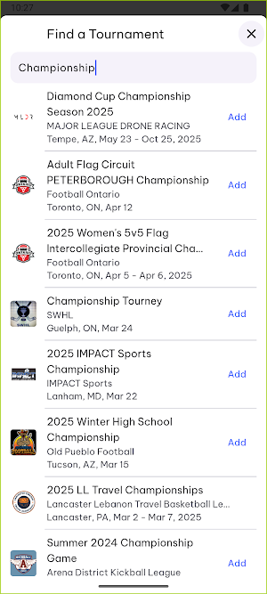 TeamLinkt Tournaments Screenshot 1