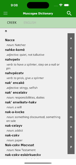 A Dictionary of Creek/Muskogee Screenshot 0