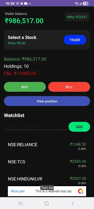 Indi Paper Trading Screenshot 1