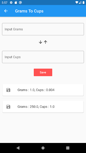 Grams To Cups Converter Screenshot 1