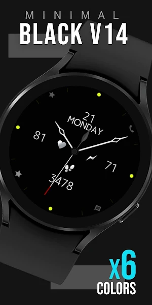 Minimal Black v14 Watch Face Screenshot 0