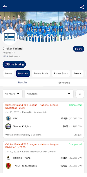 Cricket Finland Mobile Screenshot 3