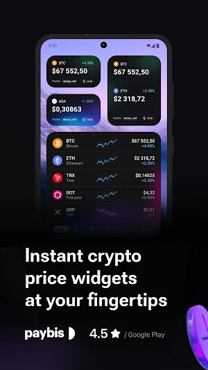 BTC, ETH Crypto Tracker Widget Screenshot 0