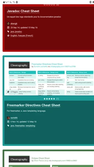 Java Cheat Sheets Screenshot 1