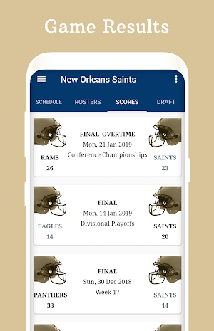 New Orleans - Football Live Score & Schedule Screenshot 1