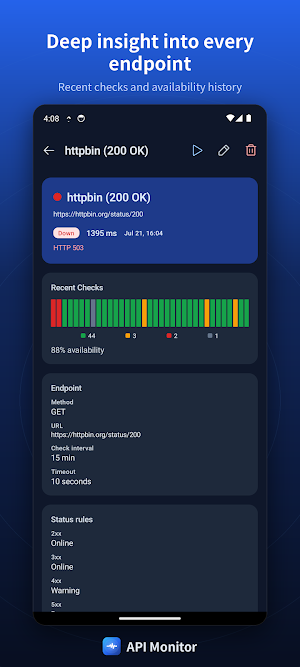 API Monitor — Uptime & Latency Screenshot 3