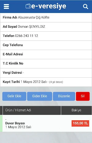 E-Veresiye Screenshot 2