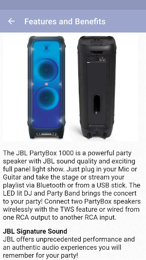 JBL PartyBox 1000 Guide Screenshot 0
