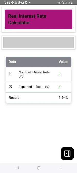 Real Interest Rate Calculator Screenshot 3
