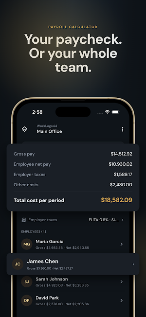 Payroll Calculator: WorkLogs44 Screenshot 0