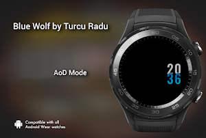 Blue Wolf Watch Face Wear Os Screenshot 1