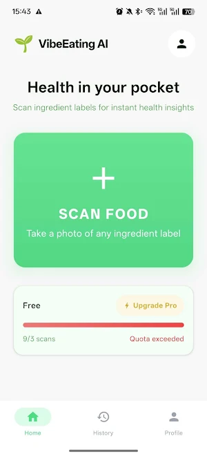 VibeEating: AI Ingredient Scan Screenshot 3