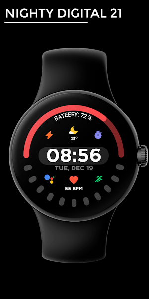 Nighty Digital 21 - watch face Screenshot 0