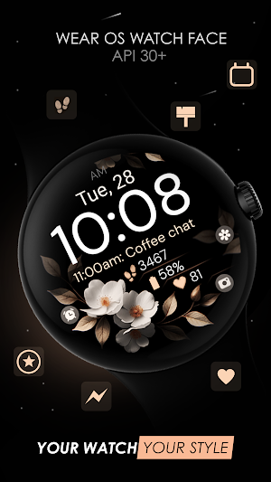Bronze Flowers watch face Screenshot 0