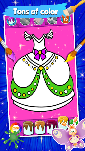Dresses Coloring Pages ( Glitter Game For Girls ) Screenshot 2