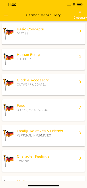 Learn German Vocabulary Screenshot 0