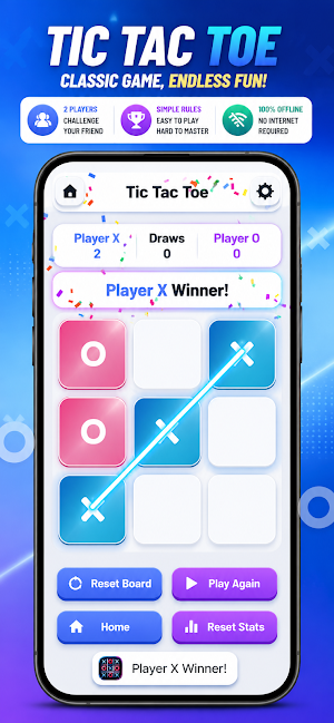 Tic Tac Toe - 2 Player XO Game Screenshot 1