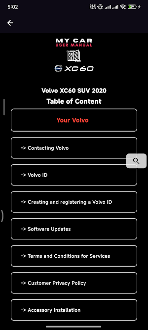 Volvo XC60 User Manuals & Logs Screenshot 3