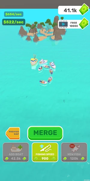 Merge Boats For Fishing Idle Screenshot 3