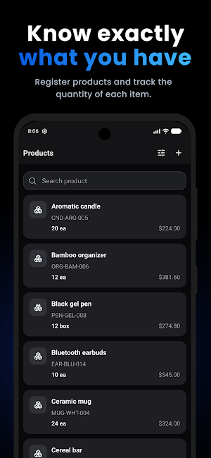 Simple Stock Control Screenshot 1