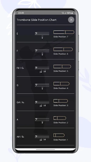 Trombone Slide Position Chart Screenshot 3