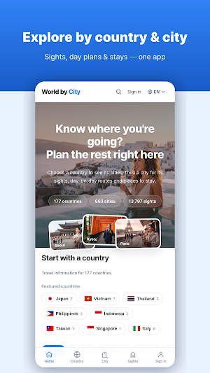 Trip Planner - World by City Screenshot 0