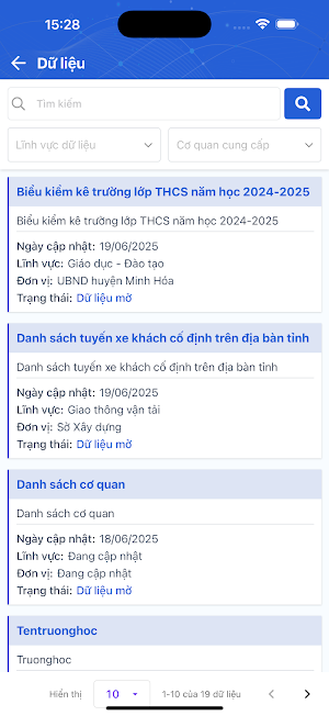 Dữ liệu mở tỉnh Quảng Bình Screenshot 3