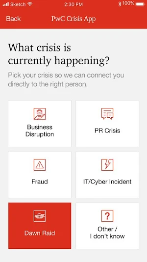 PwC Crisis App Screenshot 0