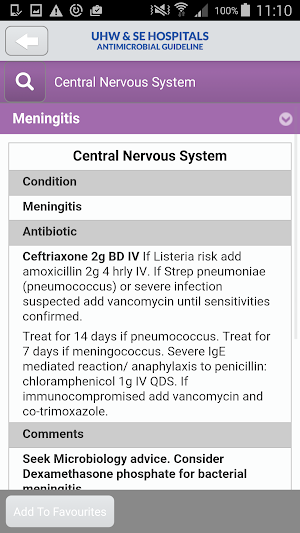 UHW Antimicrobial Guidelines Screenshot 3