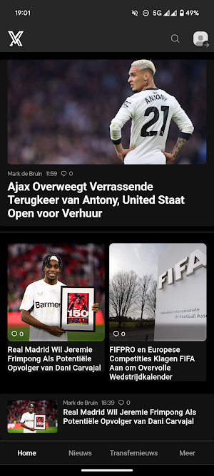 VoetbalX - 24/7 VoetbalNieuws Screenshot 1