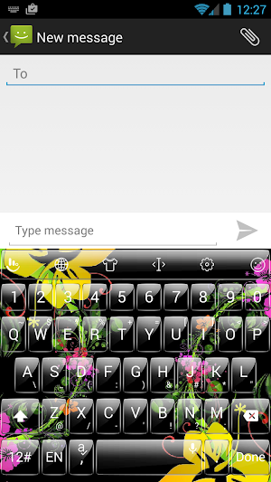 Keyboard Theme Glass Flowers Screenshot 0