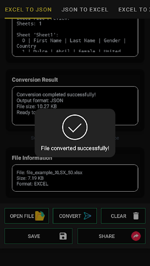 Excel/JSON/XML Converter Screenshot 0