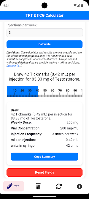 TRT & hCG Calculator Screenshot 1