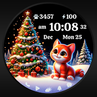 AZ274 Christmas Watch Cat Face