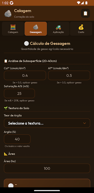 Cálculo de Calagem Screenshot 2