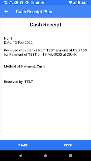 Cash Receipt Plus Screenshot 3