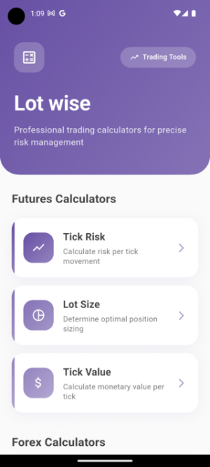 Lot Wise: Forex & Futures Calc Screenshot 0
