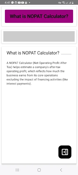 NOPAT Calculator Screenshot 1