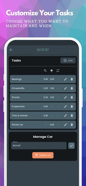 RC Maintenance Timer Screenshot 1