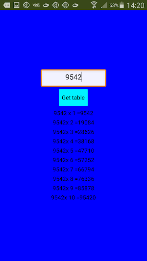 Multiplication Tables Screenshot 2